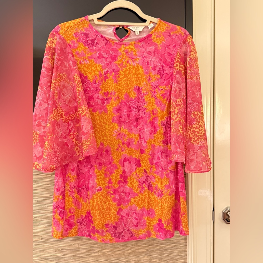 Floral Pink and Orange blouse